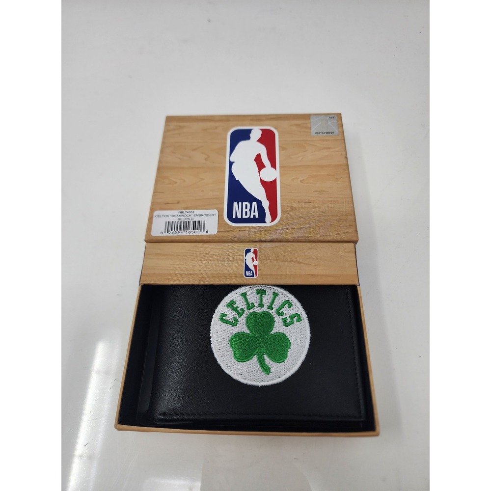 Rico Mens Boston Celtics Billfold Wallet Black Leather Casual Size OS